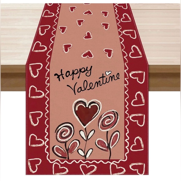 Other - Happy Valentine Table Runner 13x120” Brand New